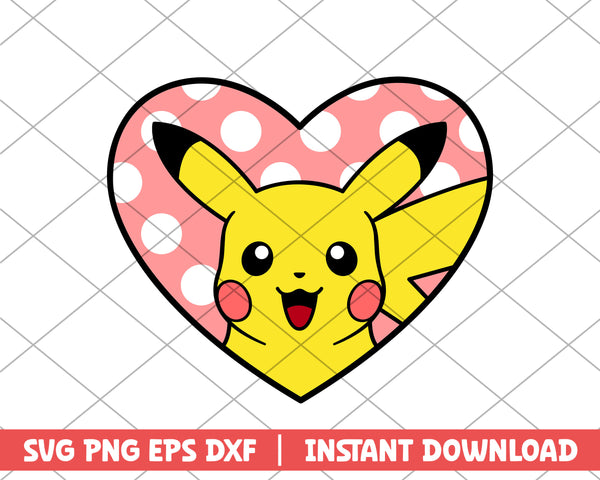 Pikachu Valentine Heart svg 