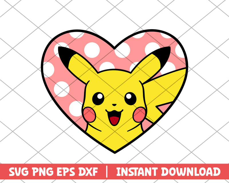 Pikachu Valentine Heart svg 