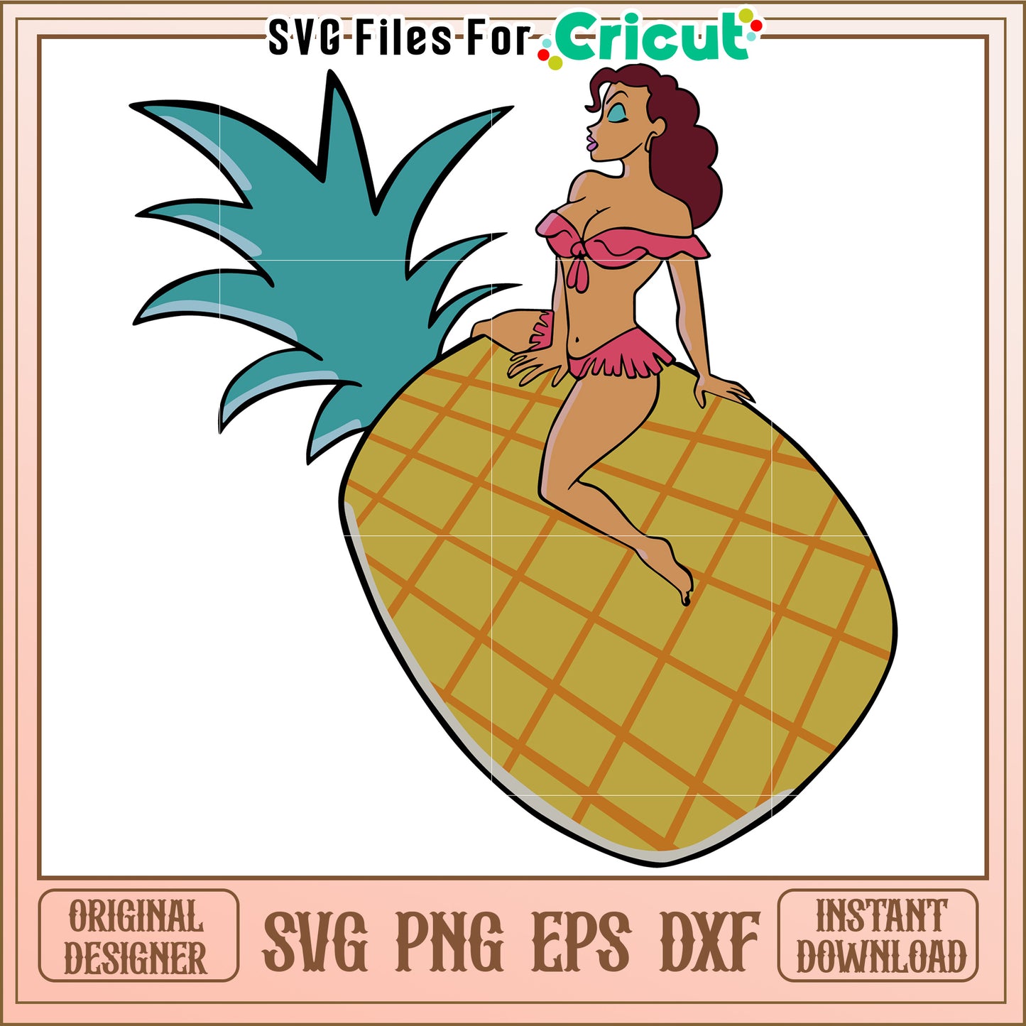 Pineapple girl design svg, spanish girl svg, trending quotes svg