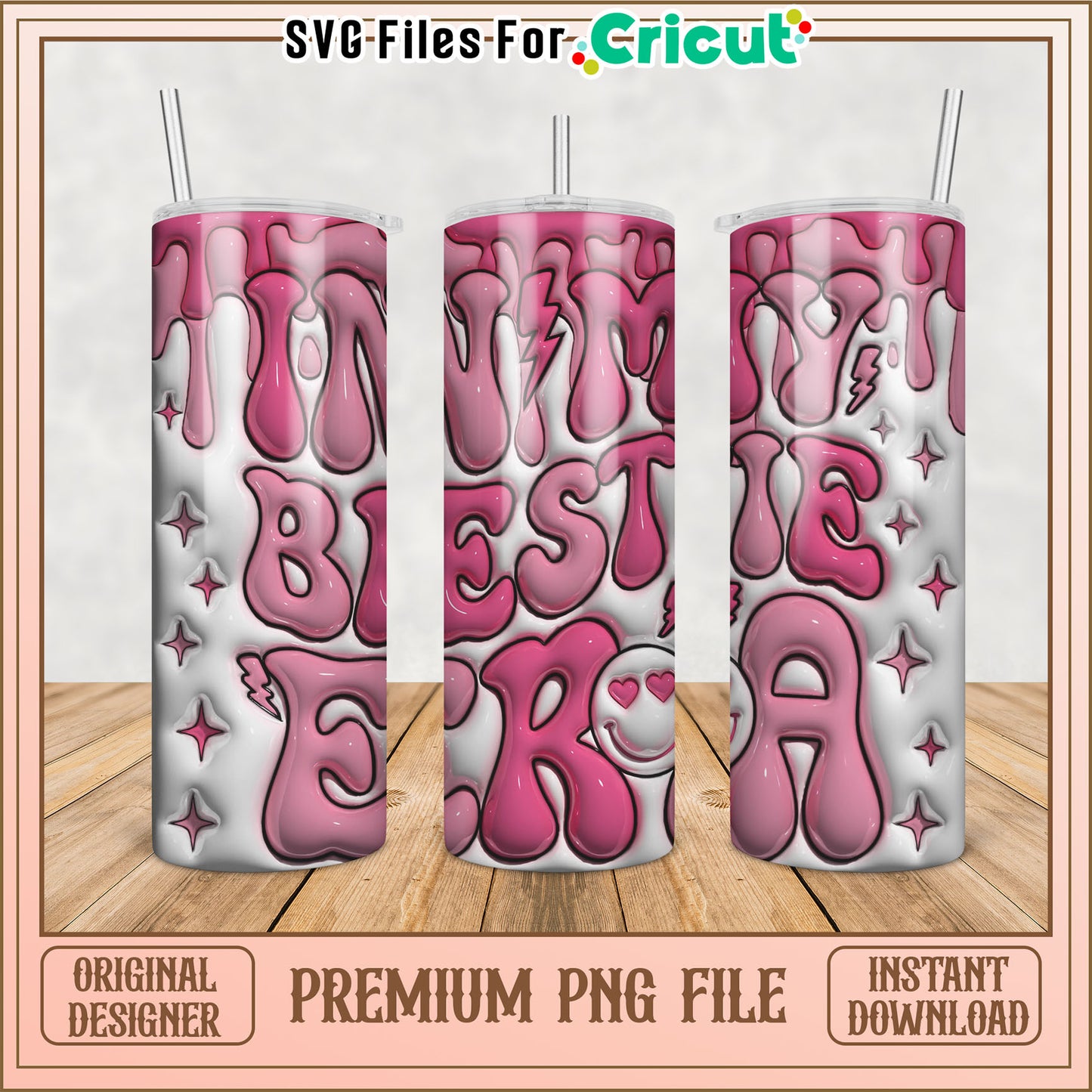 Pink Best Friend Tumbler PNG