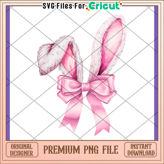 Pink Bunny Ears PNG, Instant Download