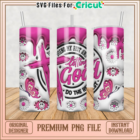 Pink Butterfly God Tumbler PNG