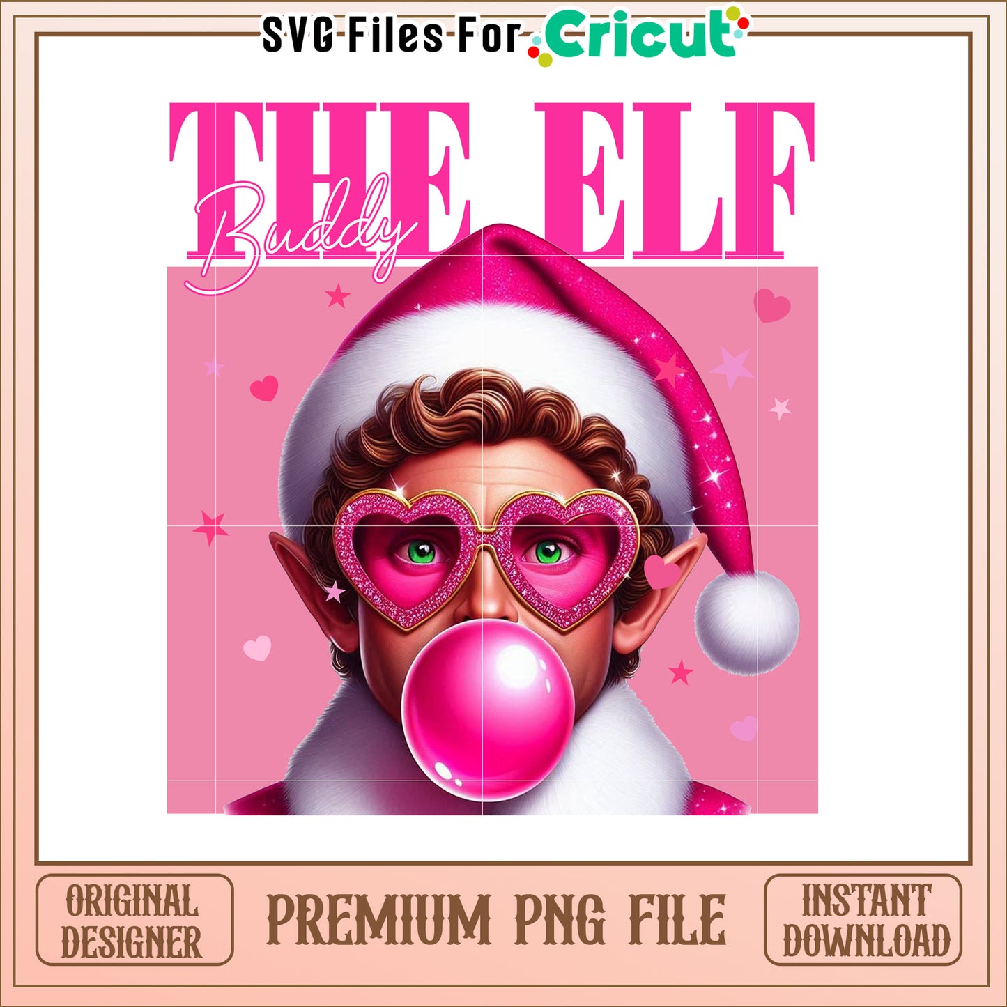 Pink Christmas Elf Buddy PNG