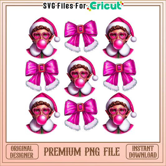 Pink Christmas Elf PNG Image