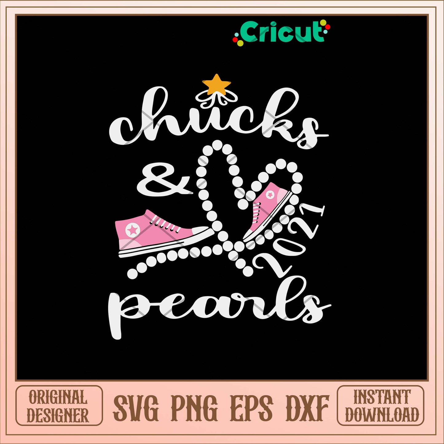 Pink Chuck And Pearls 2021 Kamala Harris Svg, Png Dxf Eps File-Svgfilesforcricut
