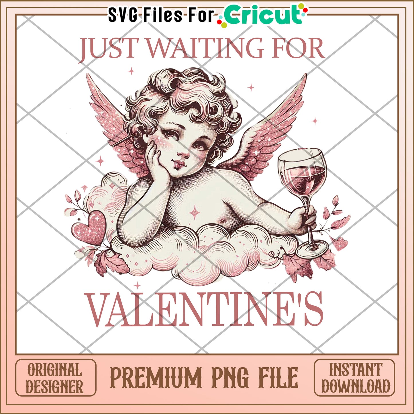 Pink Cupid Valentines PNG Design