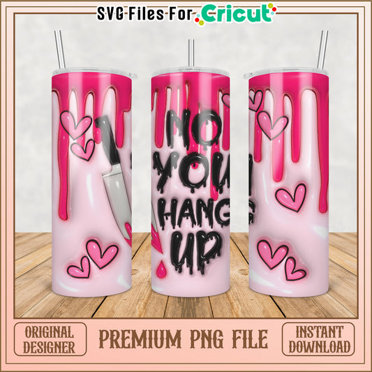 Pink Dripping Hearts PNG Tumbler Design