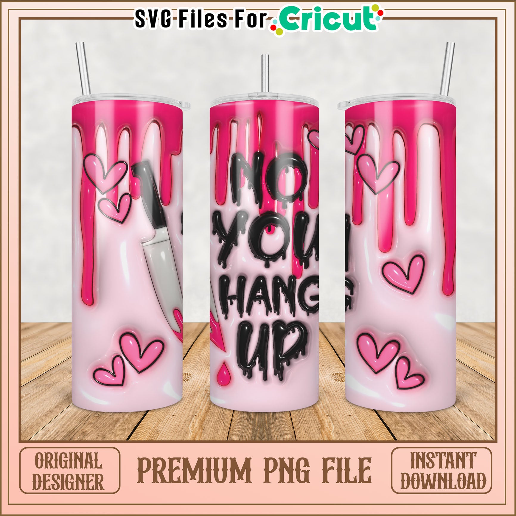 Pink Dripping Tumbler PNG