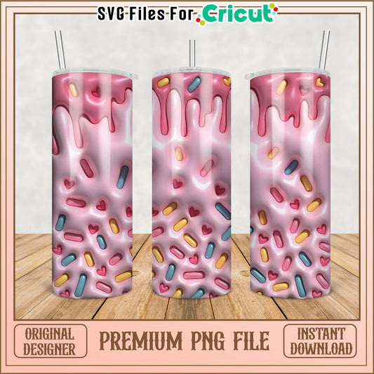 Pink Dripping Tumbler PNG Design