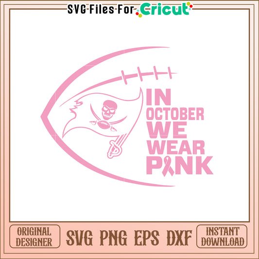 Pink Football Awareness SVG Design for October