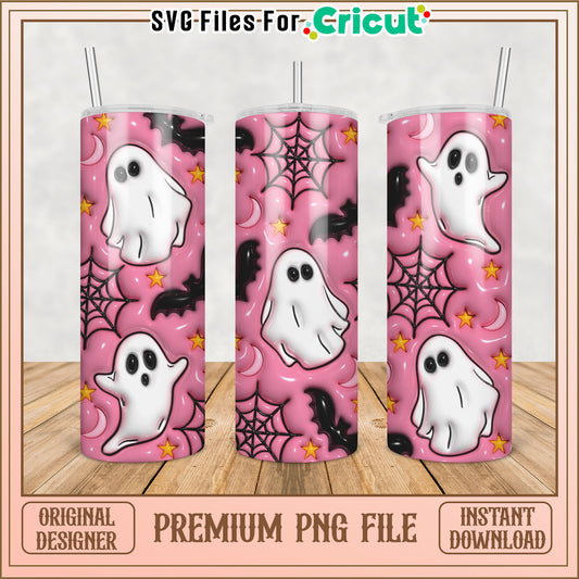 Pink Ghost Tumbler PNG Design
