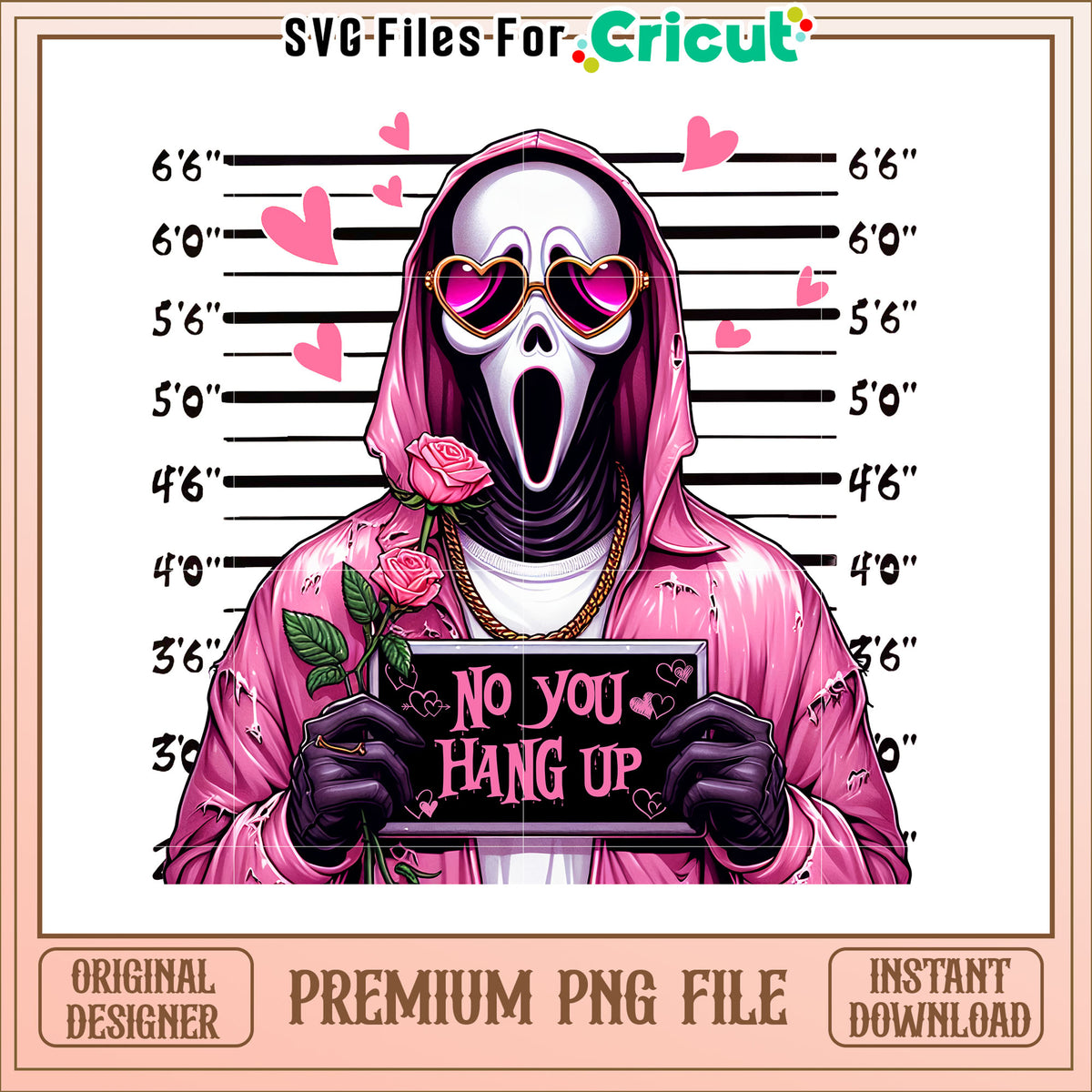 Pink Ghostface Valentines PNG – svg files for cricut