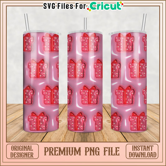 Pink Gift Tumbler PNG Design