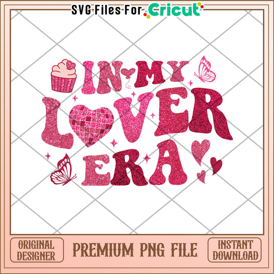 Pink Glitter Lover Era PNG Design