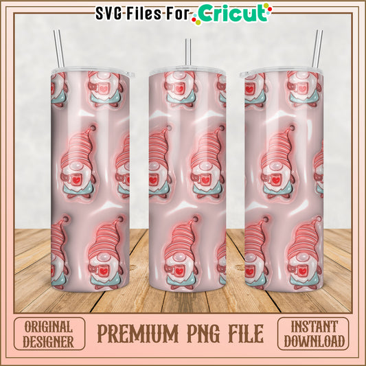 Pink Gnome Tumbler PNG