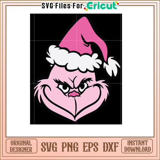 Pink Grinch Christmas SVG