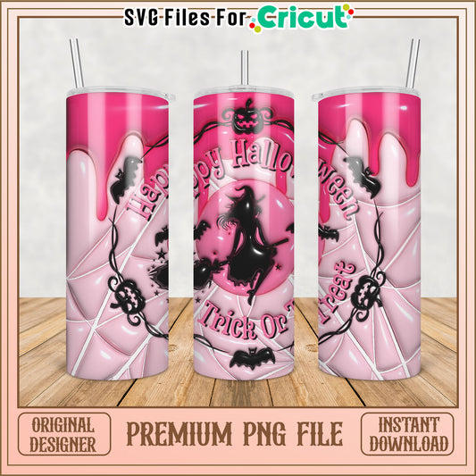Pink Halloween Tumbler PNG Design