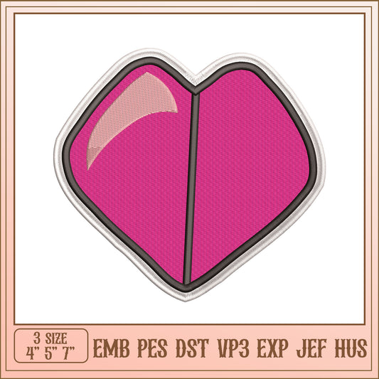 Pink Heart Embroidery Design