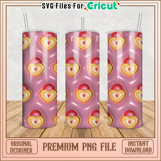 Pink Heart Lock PNG Sublimation Design