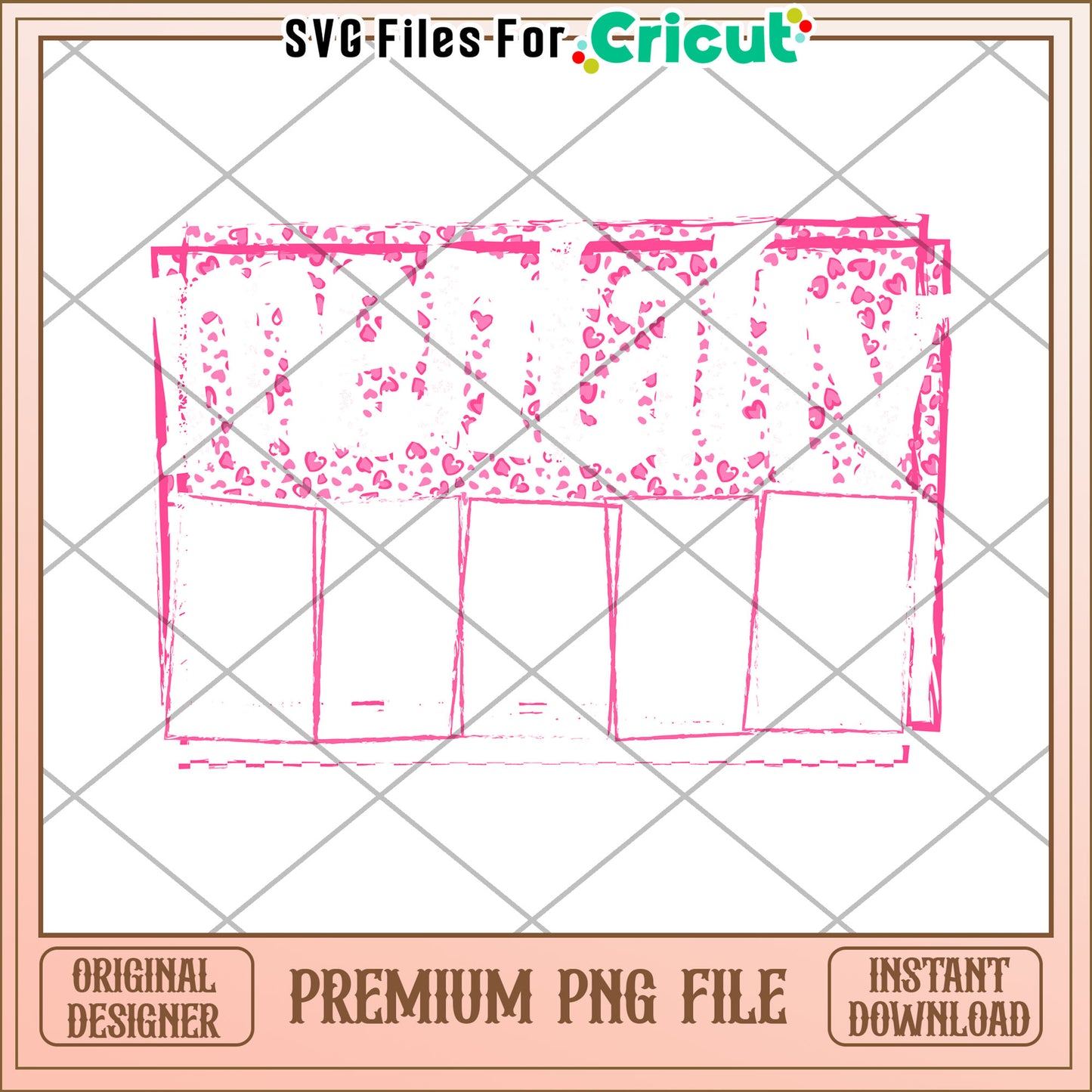 Pink Heart Planner PNG Printable Valentine Template