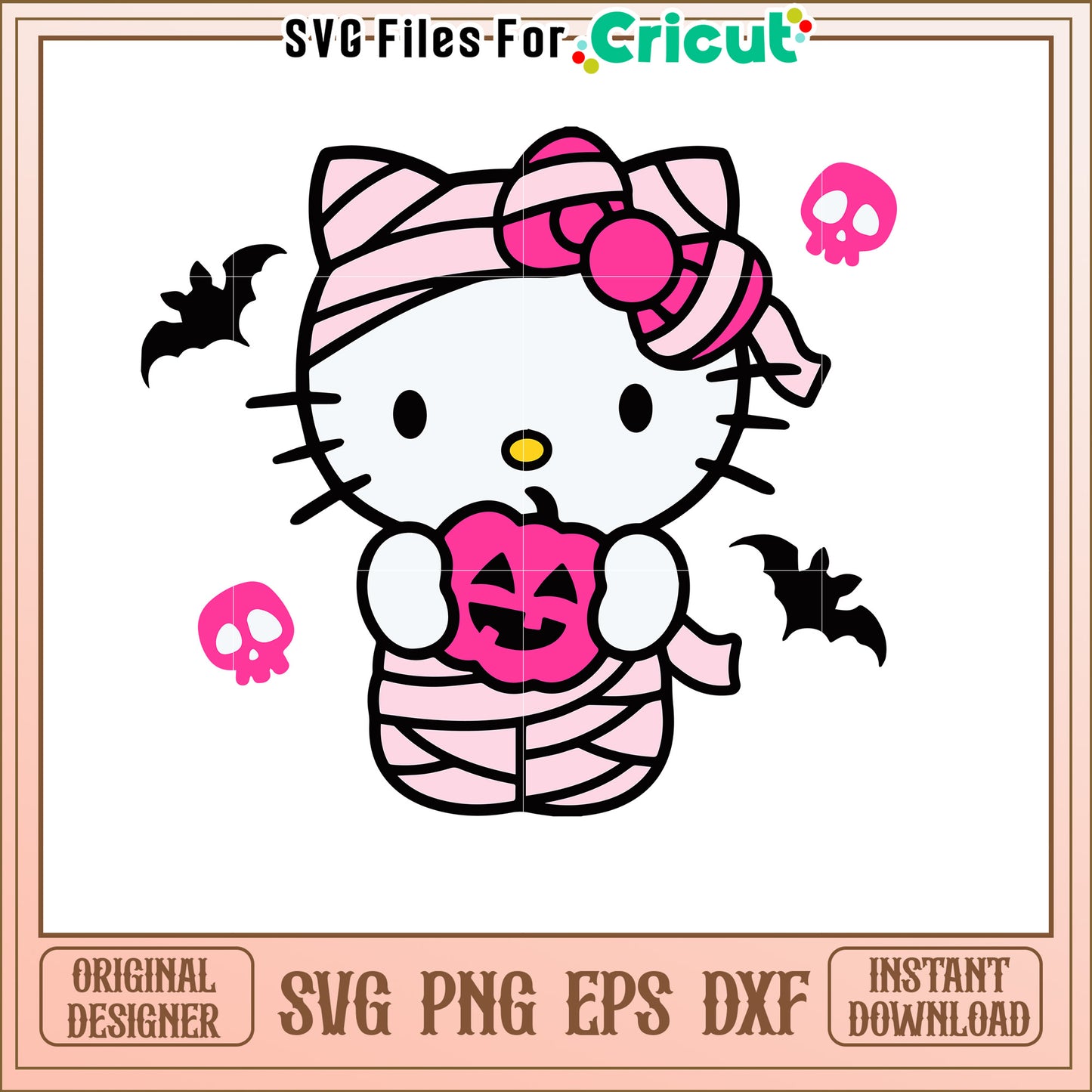 Pink Hello Kitty Halloween SVG