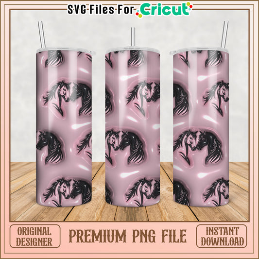 Pink Horse Tumbler PNG Design