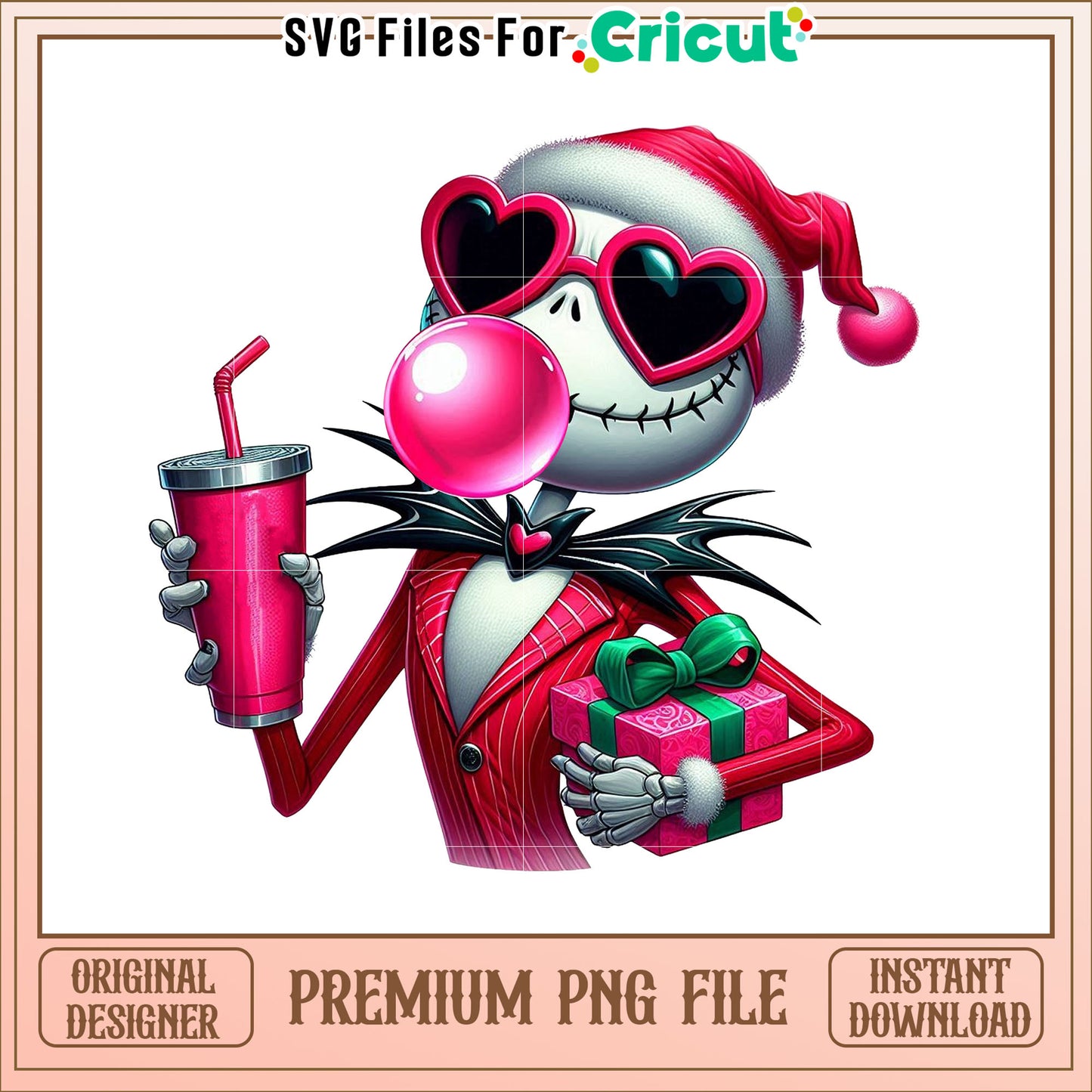 Pink Jack Skellington Christmas PNG