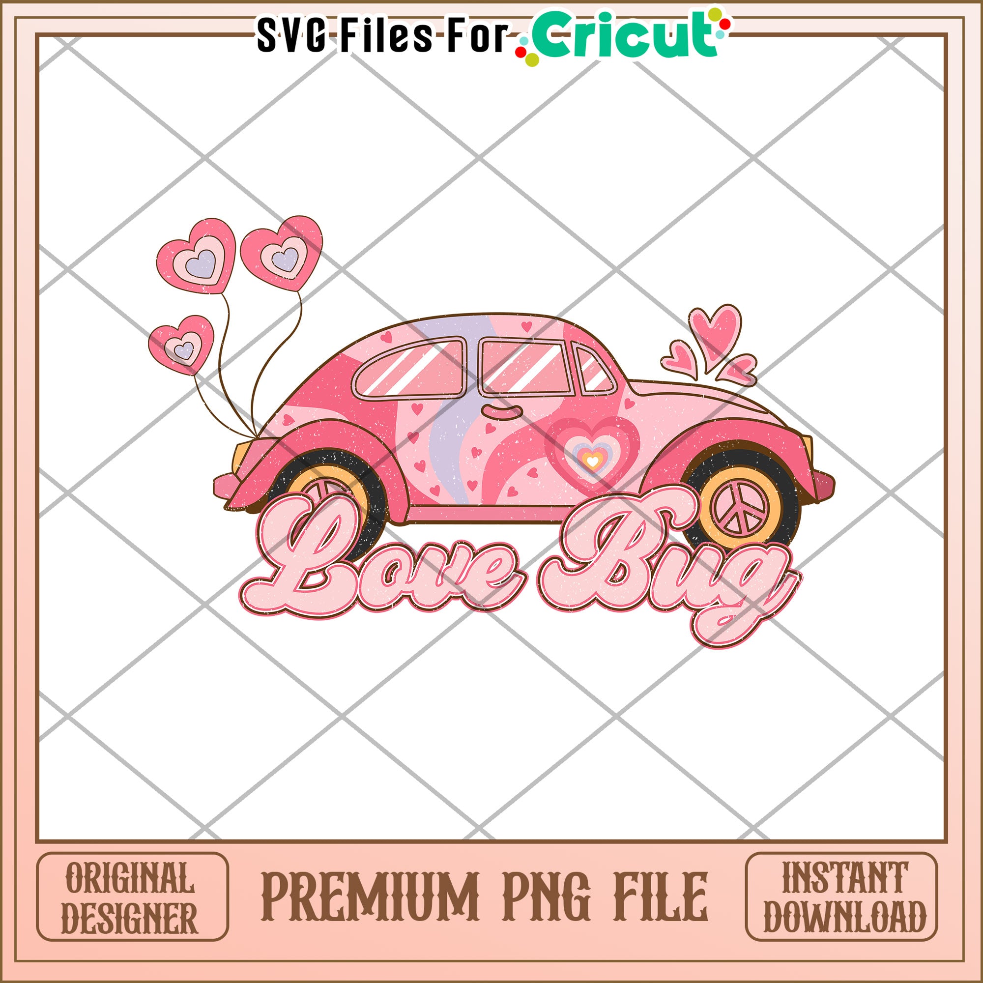 Pink Love Bug Valentine PNG – svg files for cricut