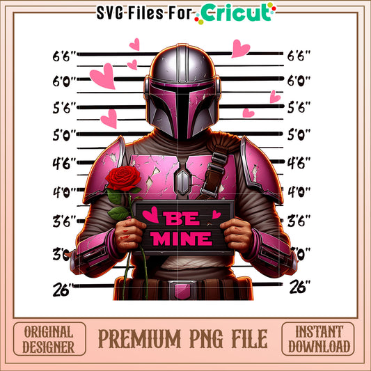 Pink Mandalorian Valentines Day PNG