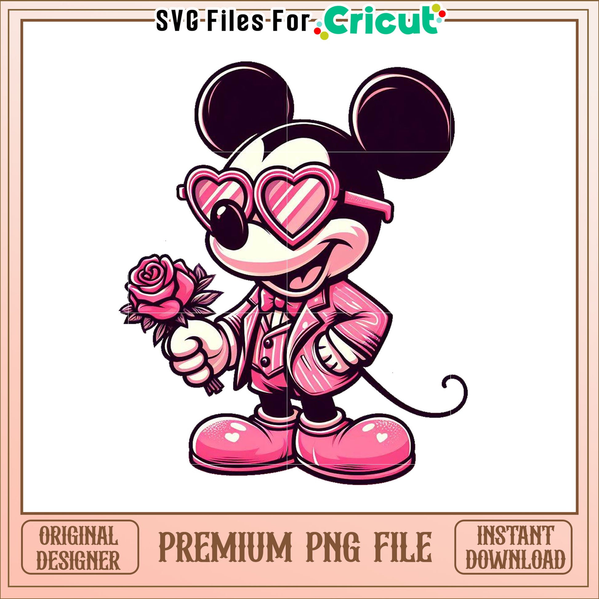 Pink Mickey Mouse Valentines Day PNG