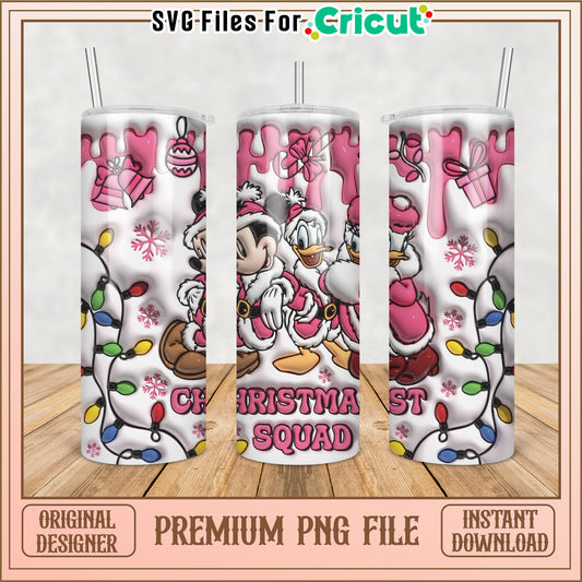 Pink Minnie Mouse Christmas Tumbler PNG