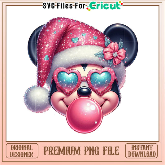 Pink Minnie Mouse PNG Christmas Outfit