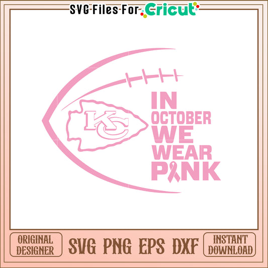 Pink October Football SVG Design for Awareness Campaign