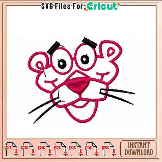 Pink Panther Embroidery Design Instant Download