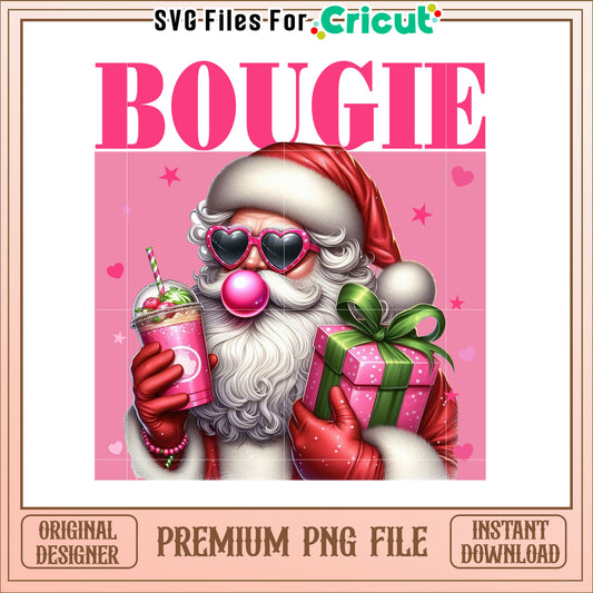 Pink Santa PNG Christmas Clipart