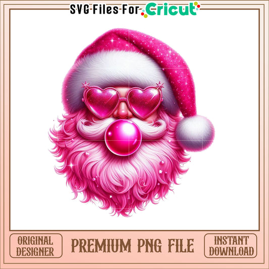 Pink Santa PNG Fun Christmas Clipart