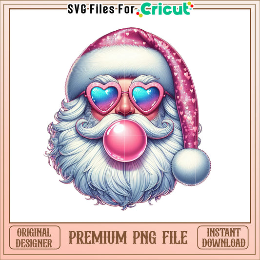 Pink Santa Sunglasses PNG Image
