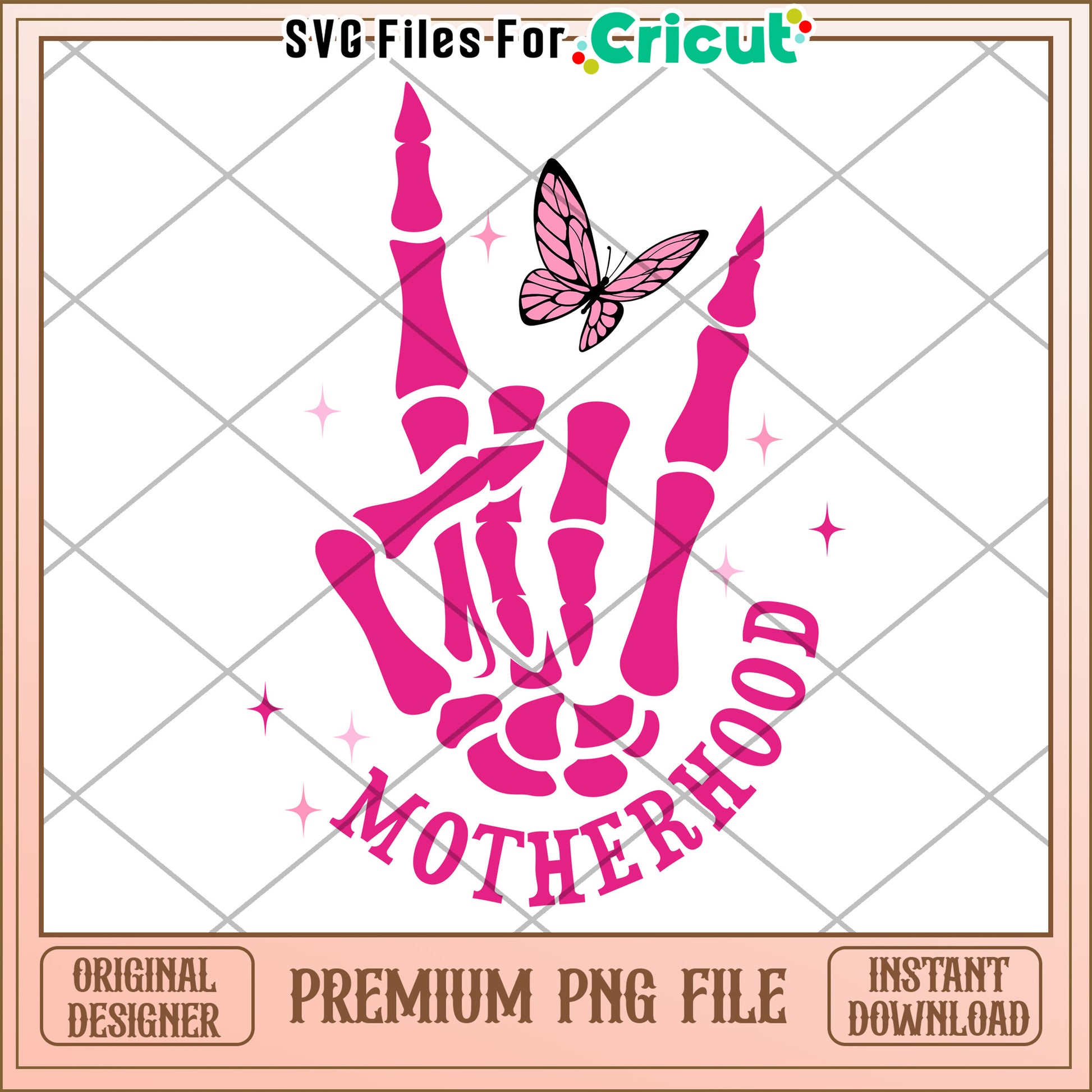 Pink Skeleton Hand Motherhood PNG