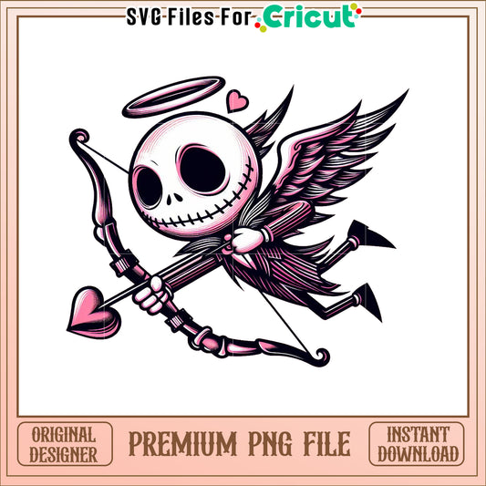 Pink Skull Cupid PNG Image