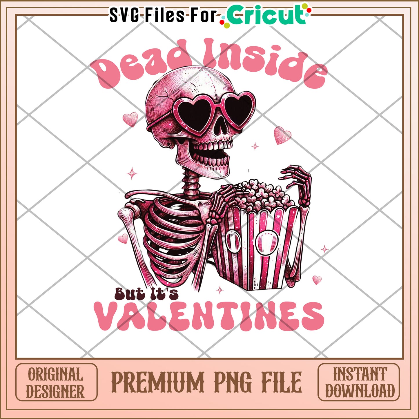 Pink Skull Valentines Day PNG