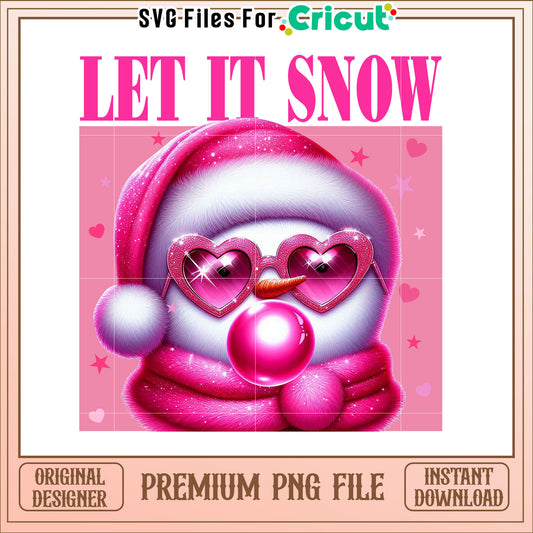 Pink Snowman PNG Cute Winter Clipart