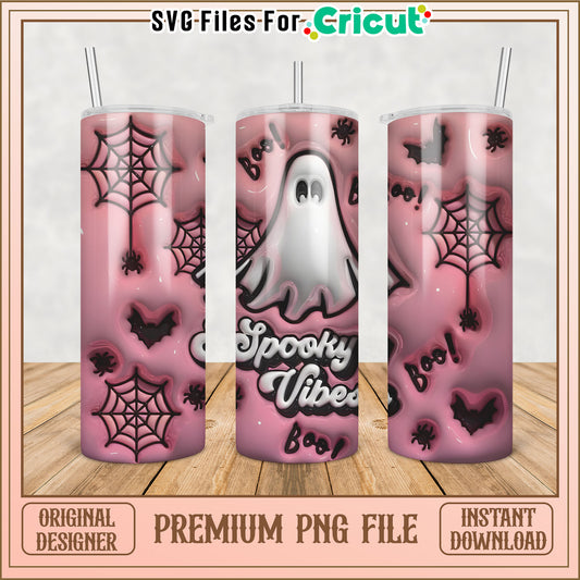 Pink Spooky Vibes Tumbler PNG