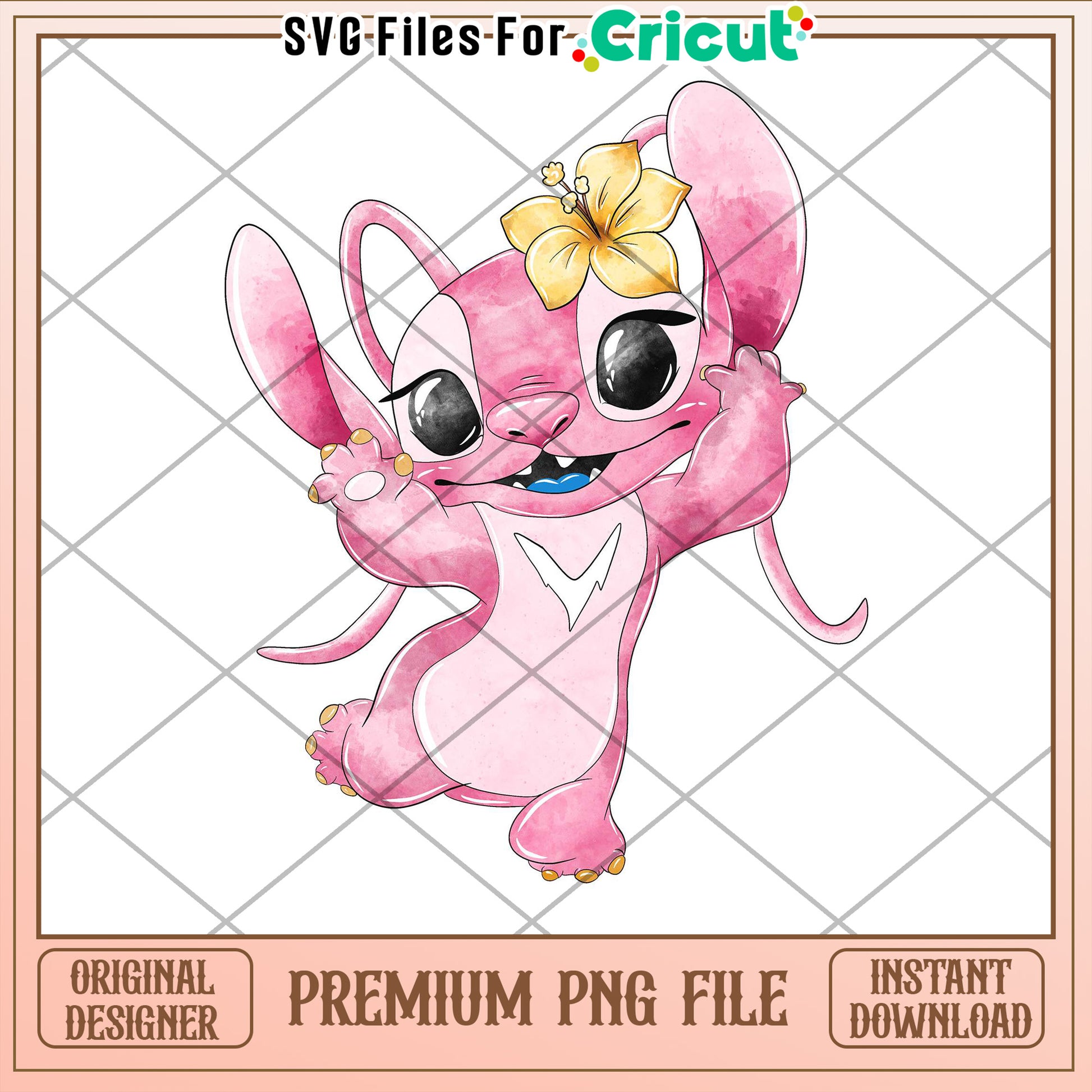 Pink Stitch PNG Cute Watercolor Design