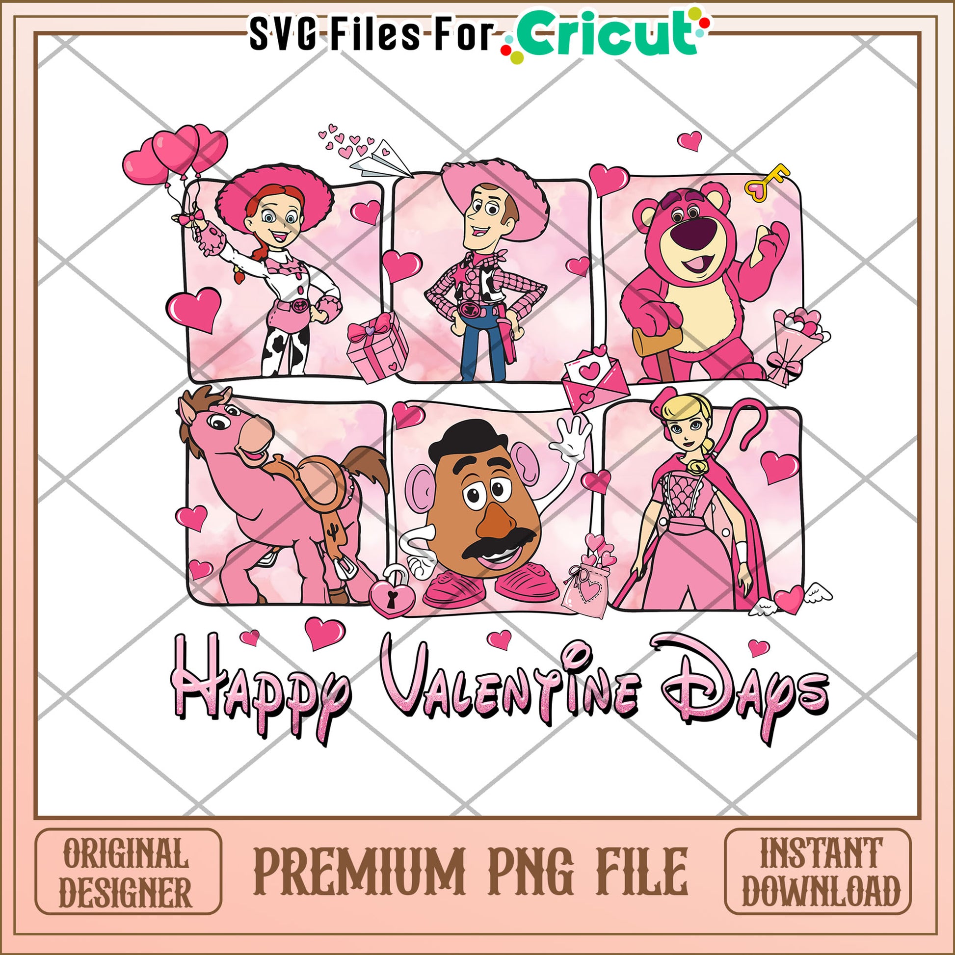 Pink Toy Story Valentines PNG