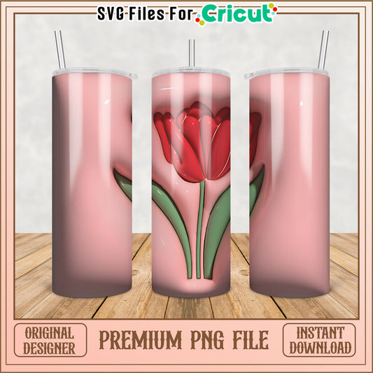 Pink Tulip Tumbler PNG Design