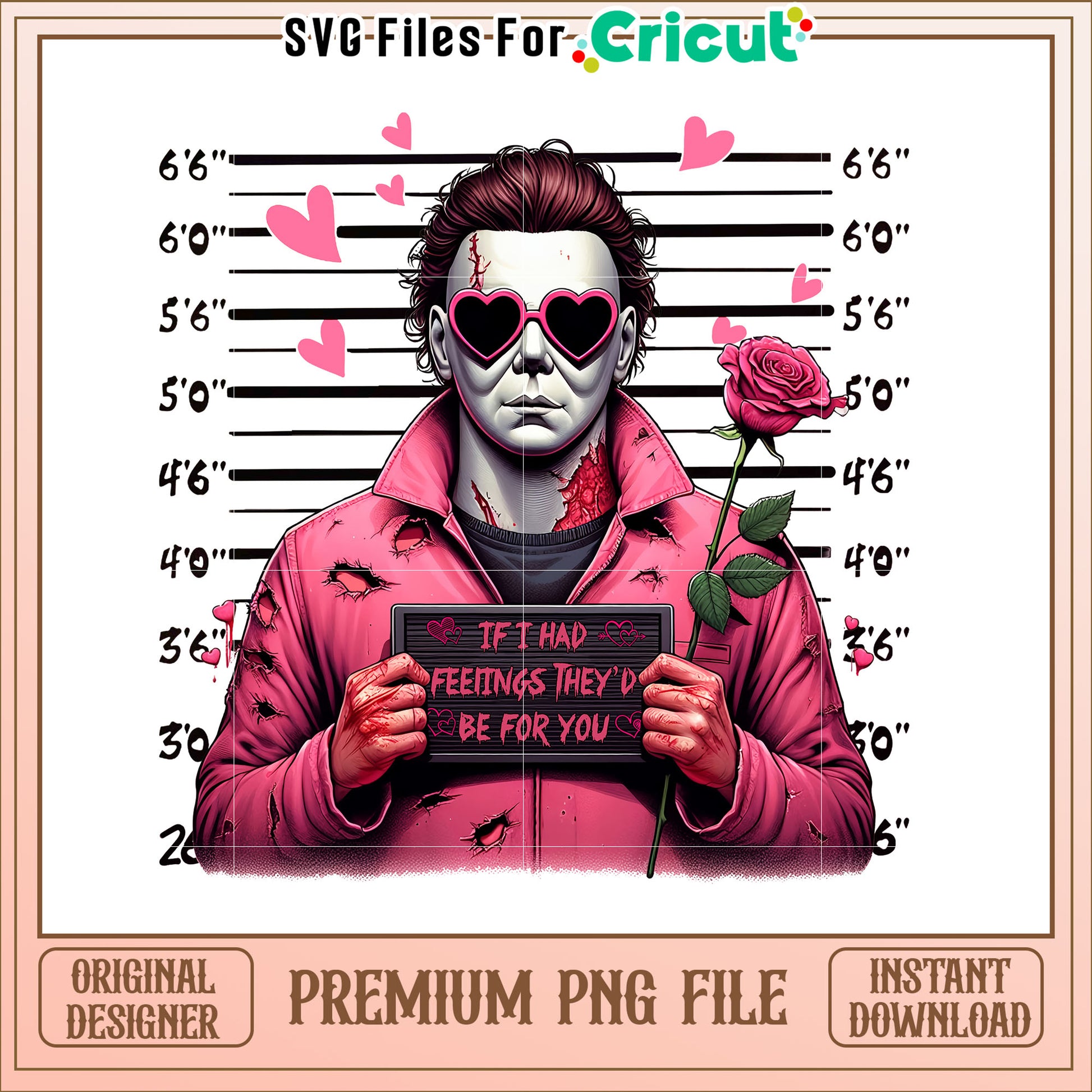 Pink Valentines Day Michael Myers PNG