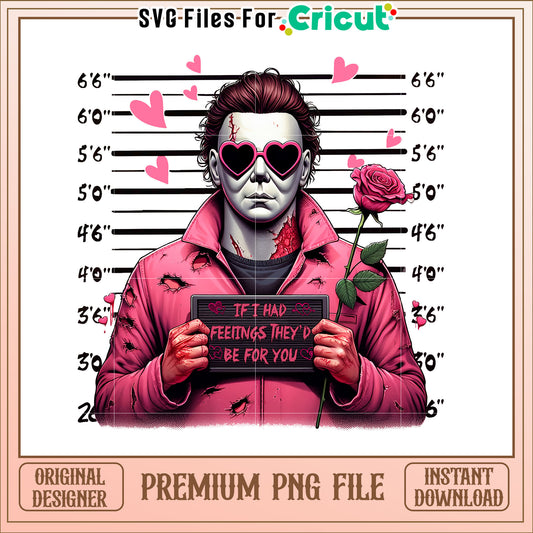 Pink Valentines Day Michael Myers PNG