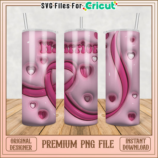 Pink Warrior Tumbler PNG Design Download