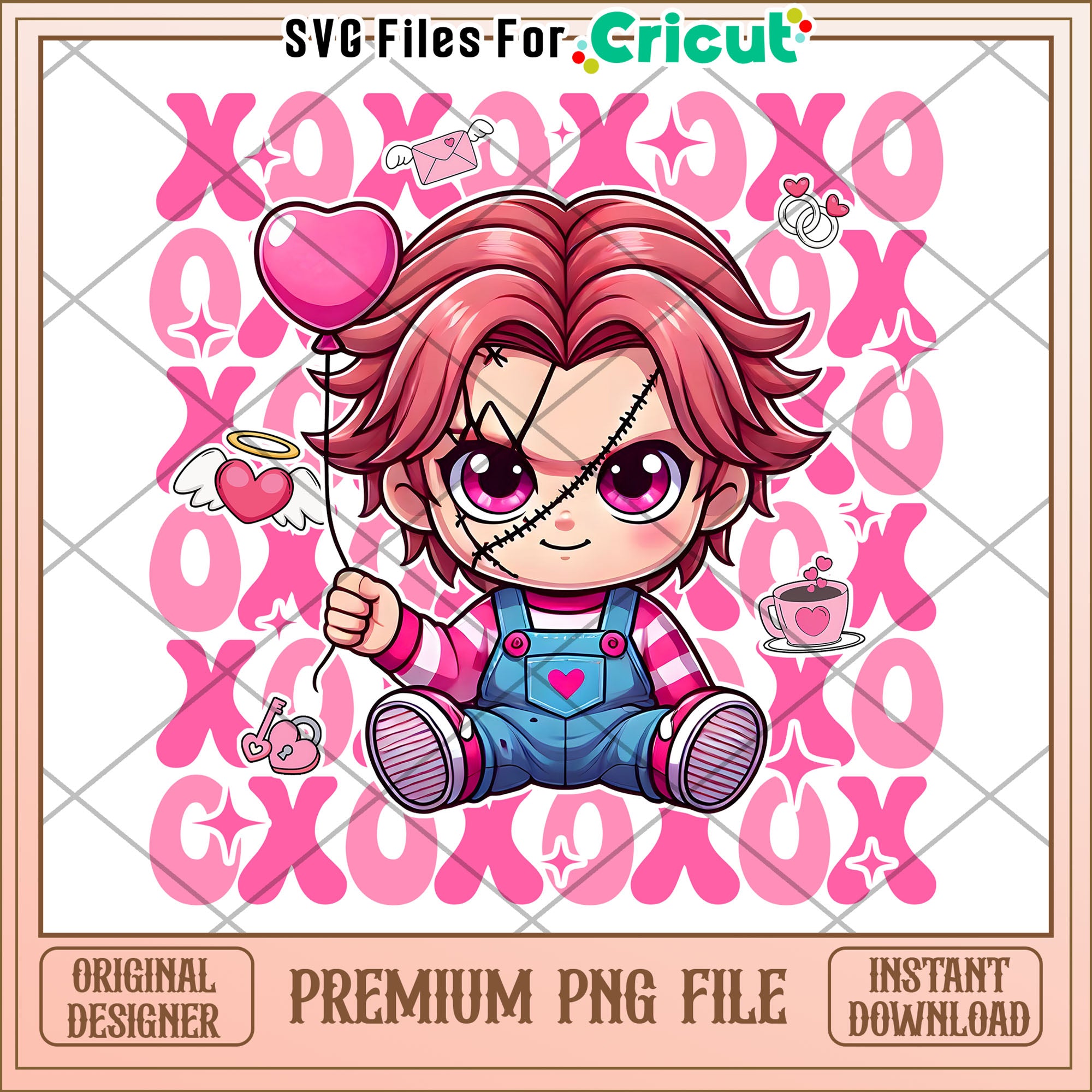 Pink XOXO Valentine PNG Sublimation – svg files for cricut