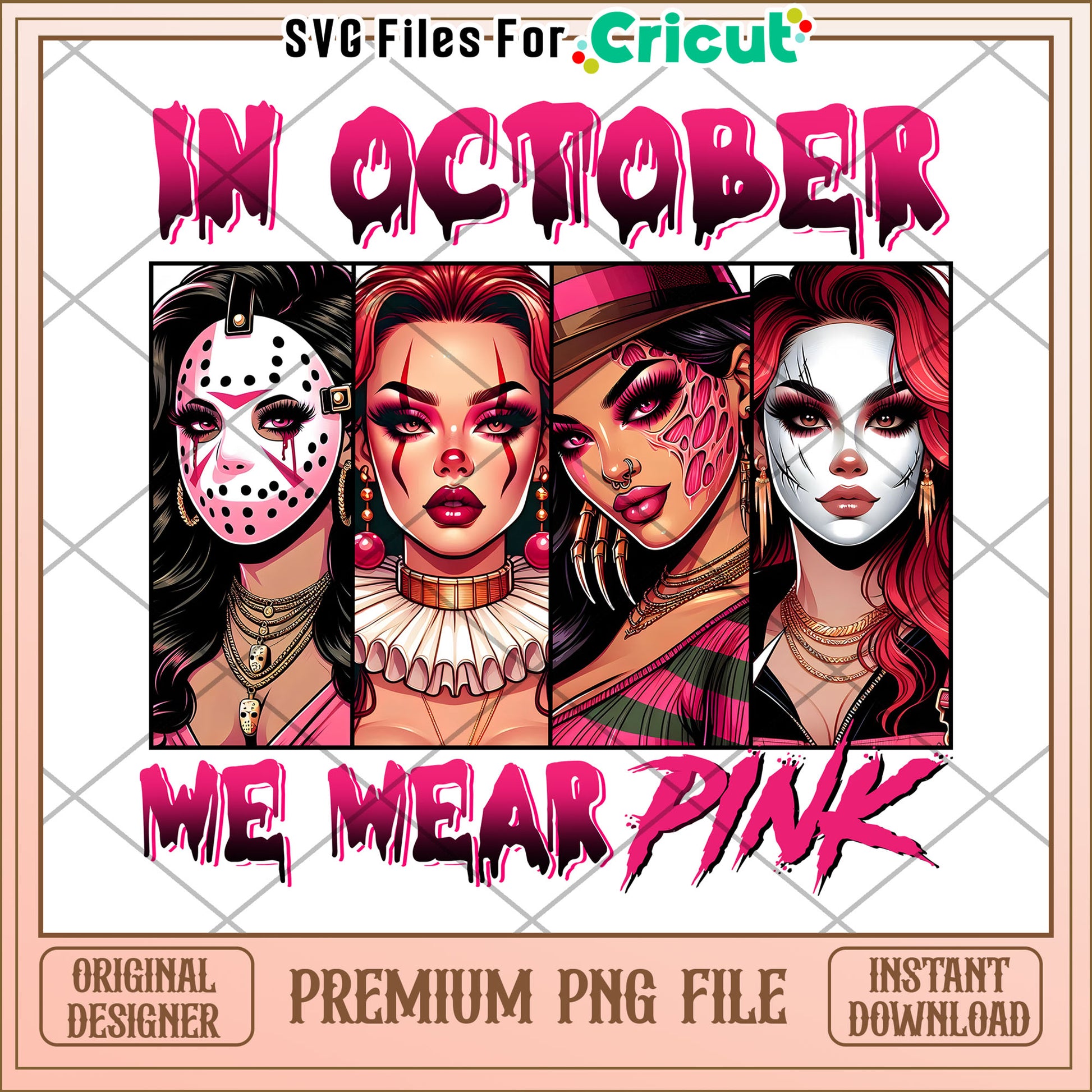 Pink girls killers png, halloween jokes​ png, halloween drawings​ png